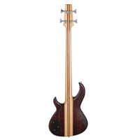Rear view of Aria Pro II SB 700 Electric Bass Guitar Walnut on white background