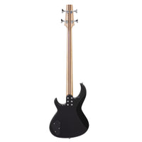 Rear view of Aria Pro II SB ONE Electric Bass Guitar Black on white background