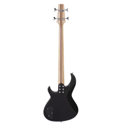 Rear view of Aria Pro II SB ONE Electric Bass Guitar Black on white background