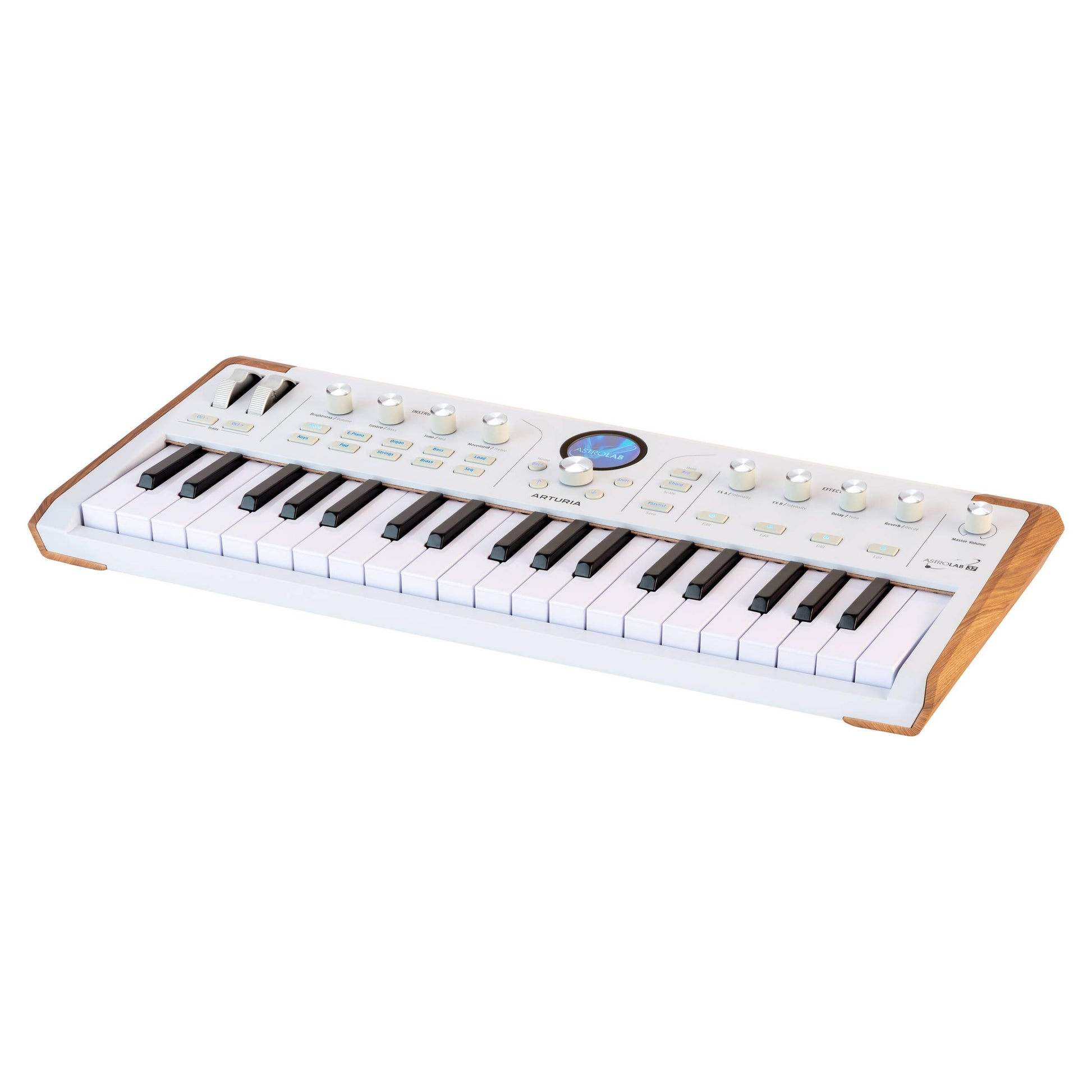 Angled view of Arturia AstroLab 37 Stage Keyboard on white background