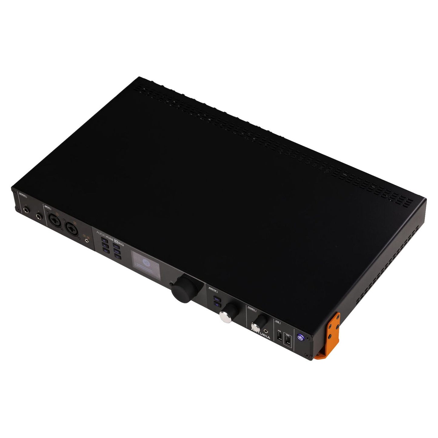 Angled top view of Arturia AudioFuse 16Rig USB Audio Interface on white background