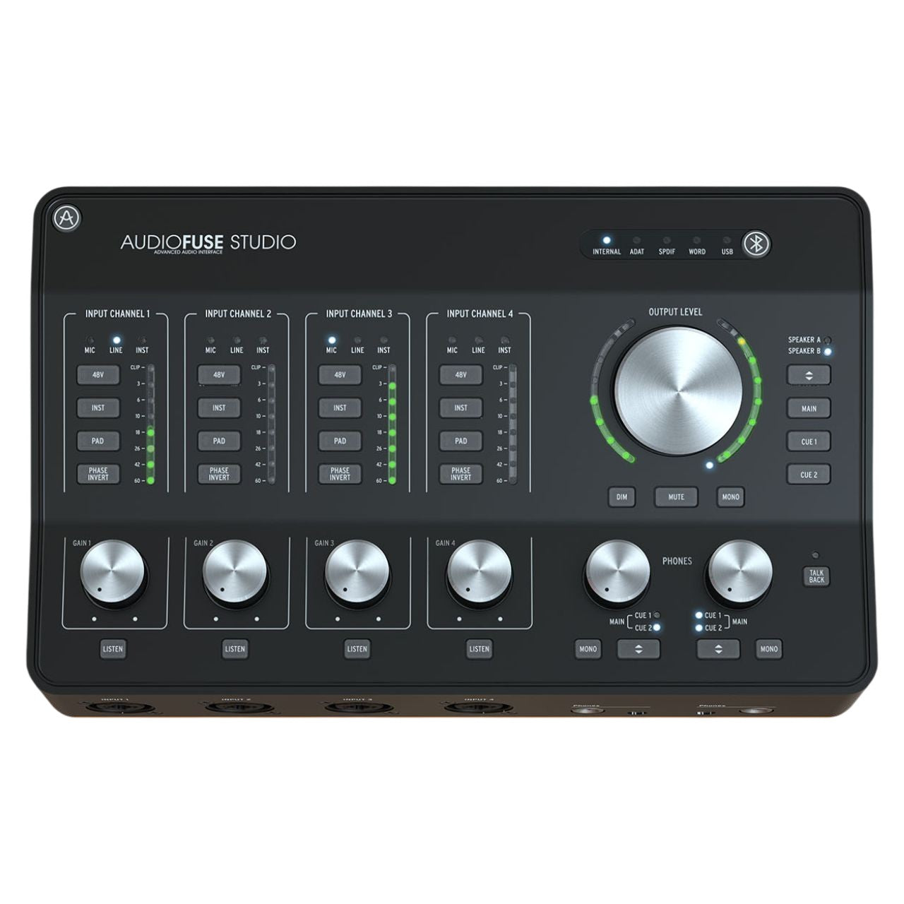 Top view of Arturia AudioFuse Studio Audio Interface on white background