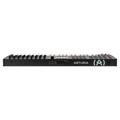Top ports view of Arturia KeyLab 49 mk3 MIDI Controller Black on white background