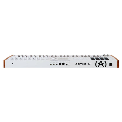 Top ports view of Arturia KeyLab 49 mk3 MIDI Controller White on white background