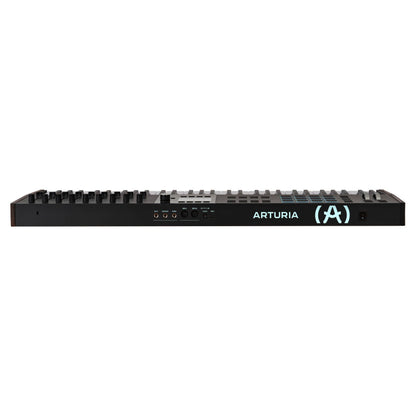 Top ports view of Arturia KeyLab 61 mk3 MIDI Controller Black on white background