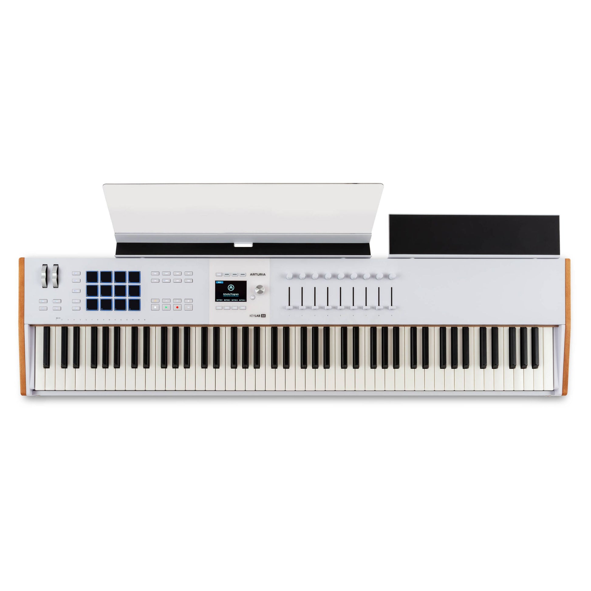 Top view of Arturia KeyLab 88 mk3 MIDI Controller White on white background