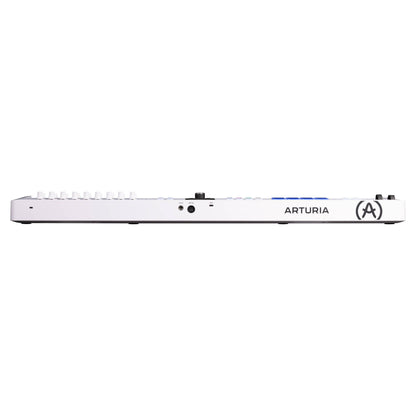 Top ports view of Arturia KeyLab Essential 61 mk3 MIDI Controller on white background