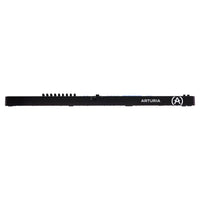 Top ports view of Arturia KeyLab Essential 88 mk3 MIDI Controller Black on white background