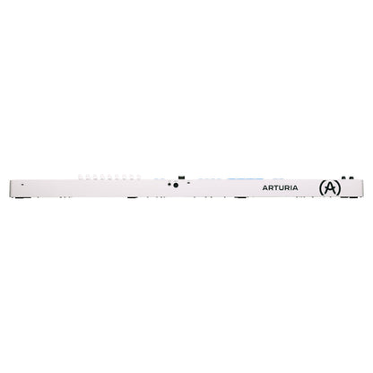 Top ports view of Arturia KeyLab Essential 88 mk3 MIDI Controller White on white background