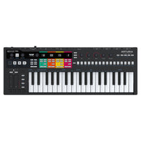 Front view of Arturia KeyStep Pro MIDI Controller & Sequencer Black on white background
