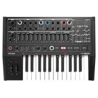 Front view of Arturia MiniBrute 2 Noir Analog Synthesizer on white background