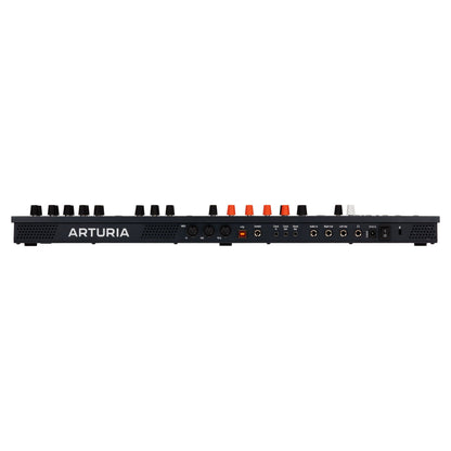 Top ports view of Arturia MiniFreak Hybrid Synthesizer on white background
