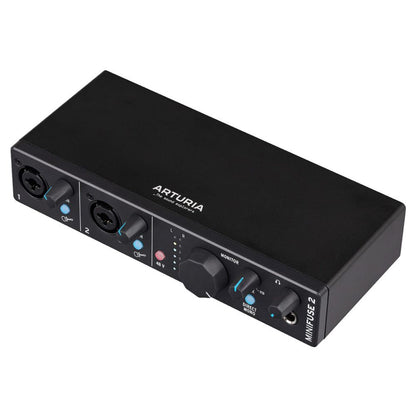 Interface of Arturia MiniFuse Recording Pack Black on white background