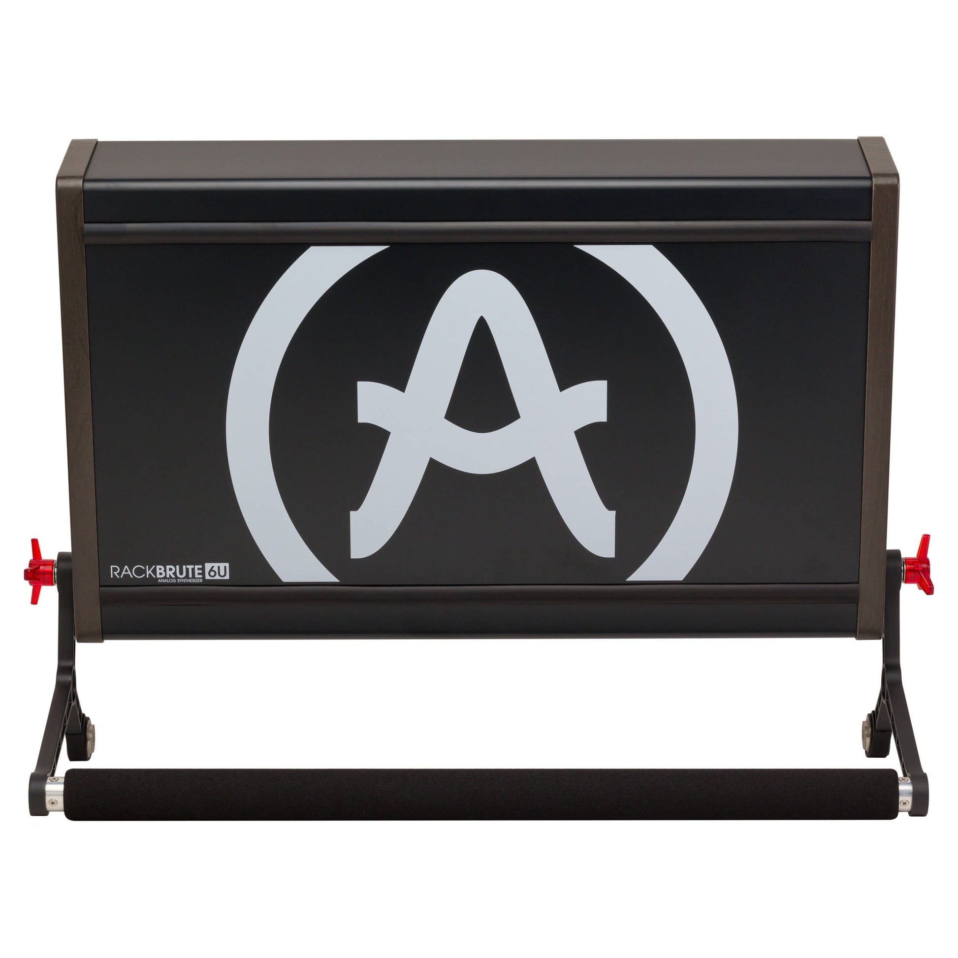 Rear view of Arturia RackBrute 6U Noir Eurorack Case (176hp) on white background