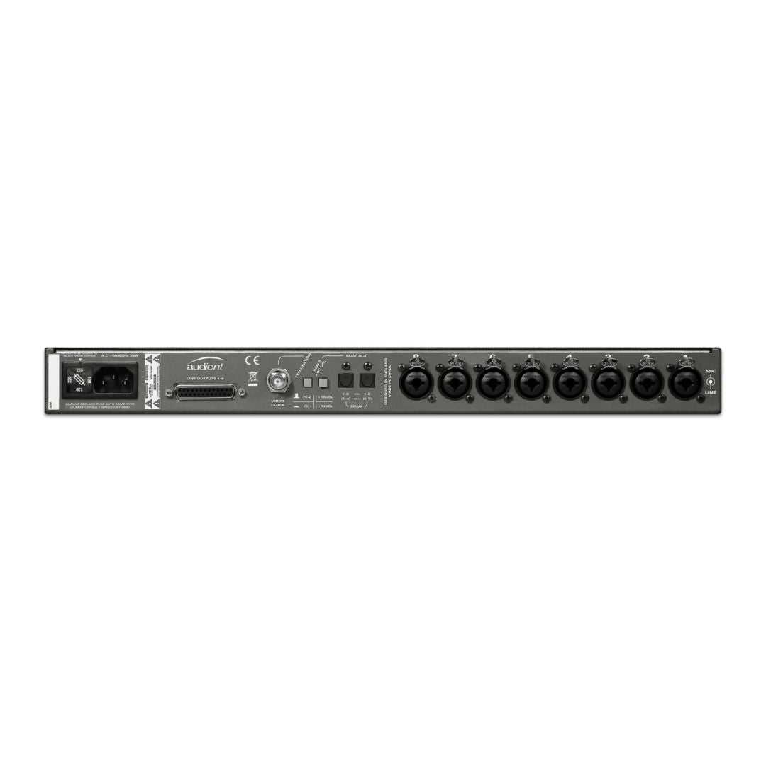 Rear view of Audient ASP800 on white background