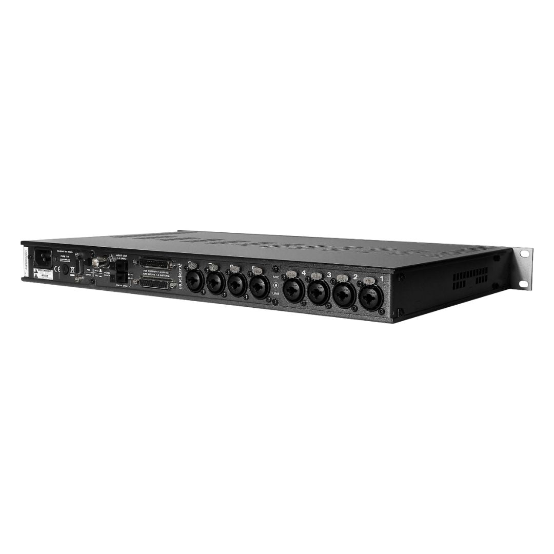 Angled rear view of Audient ASP880 on white background