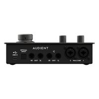 Rear view of Audient iD14 MKII on white background