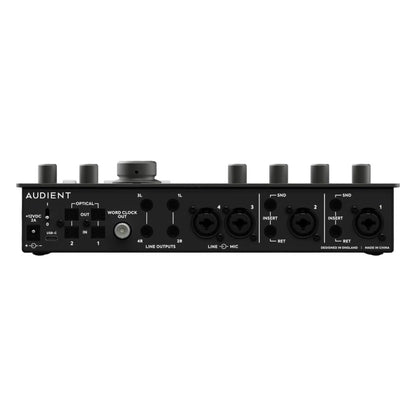 Rear view of Audient iD44 MKII on white background
