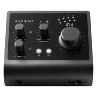 Front view of Audient iD4 MKII on white background