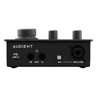 Rear view of Audient iD4 MKII on white background