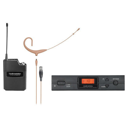 Inclusions of Audio-Technica ATW-2192xc 2000 Series Wireless Microphone System Beige on white background