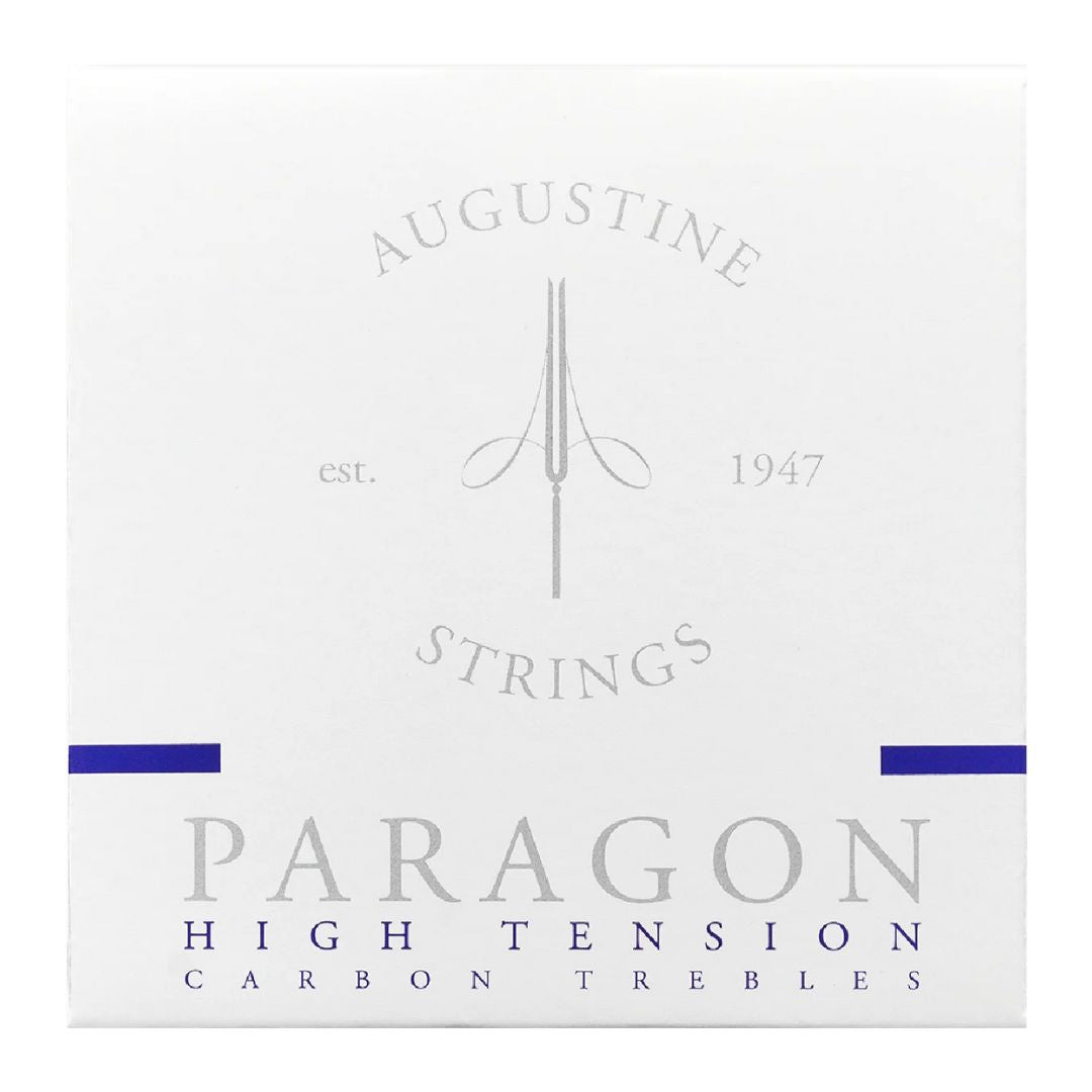 Augustine Strings Paragon High Tension Carbon Trebles packaging on a white background