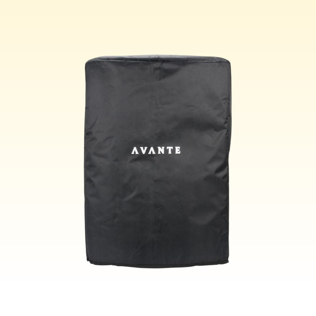 Front view of Avante Audio Cover for A15S Speaker Standard A15S Cover on yellow background
