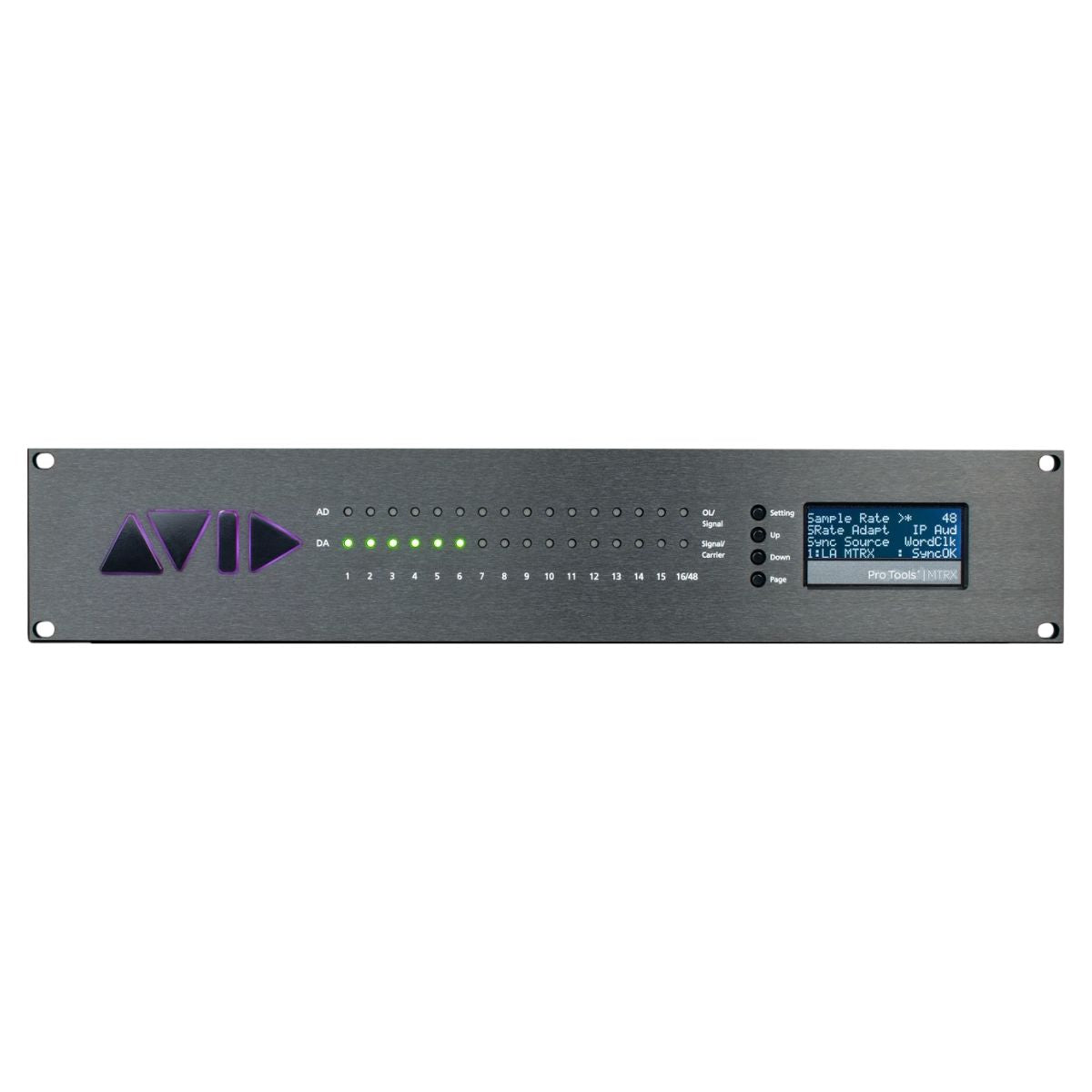 Front view of Avid Pro Tools MTRX Base Unit on white background