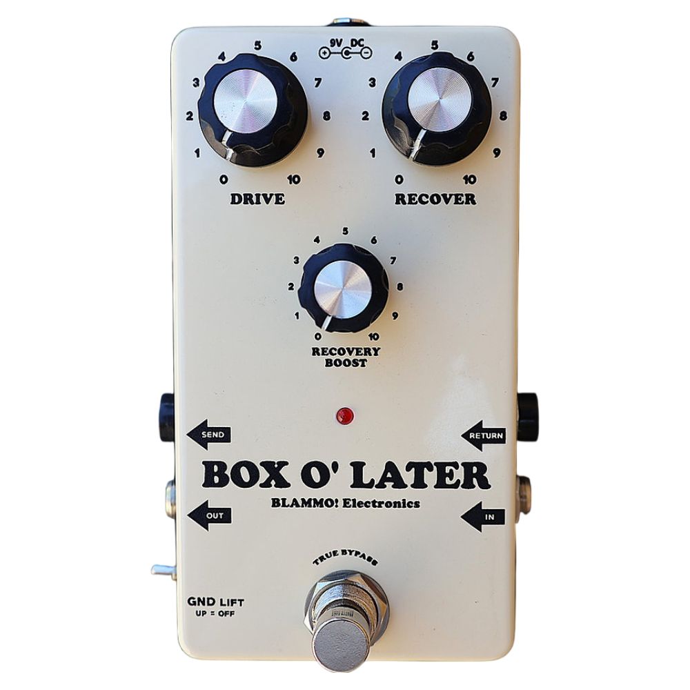 Front view of BLAMMO! Box o' Later Pedal on white background