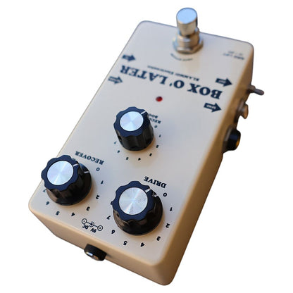 Angled top view of BLAMMO! Box o' Later Pedal on white background