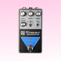 Top view of BLAMMO! Brashmaster Pedal on pink background