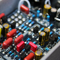 Close up of internals of BLAMMO! Brashmaster Pedal on white background