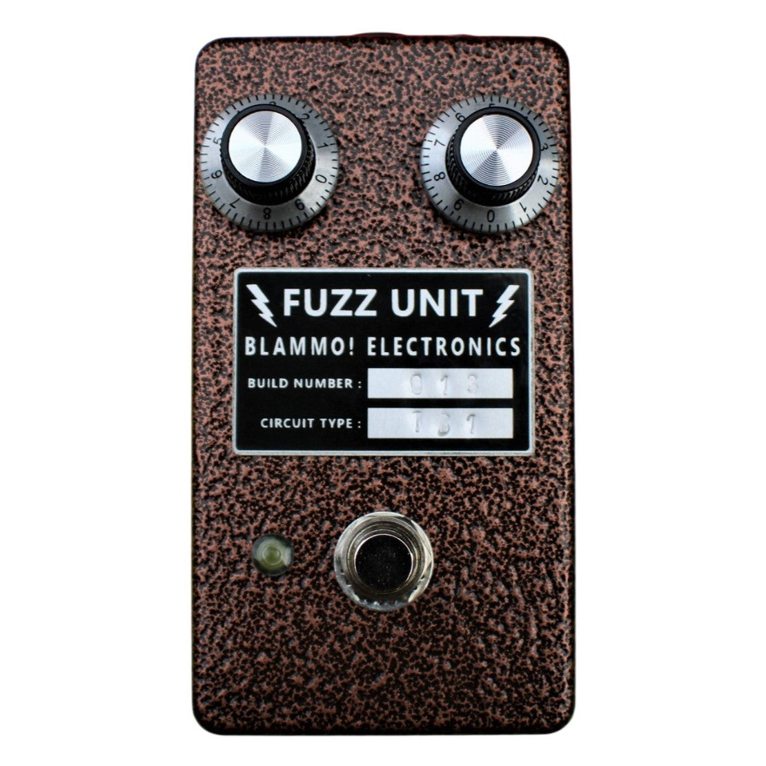 Front view of BLAMMO! Electronics P2P Tone Bender MKi Pedal on white background