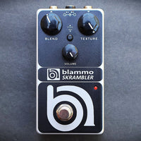 BLAMMO! Skrambler Pedal on a Dark Gray Surface