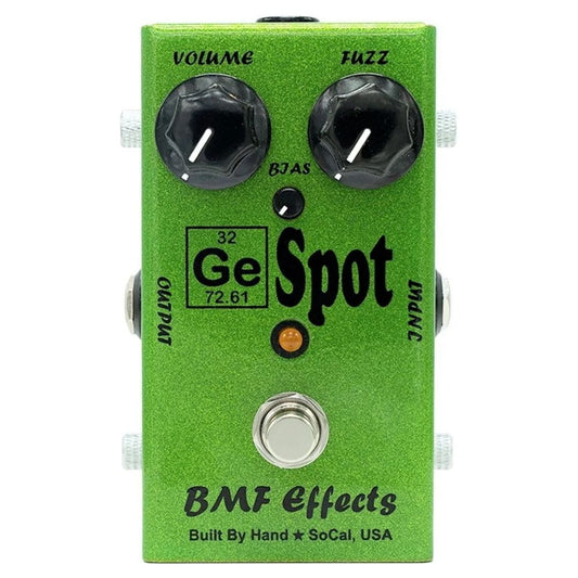 Front view of BMF Effects Ge Spot Germanium Fuzz Pedal on white background