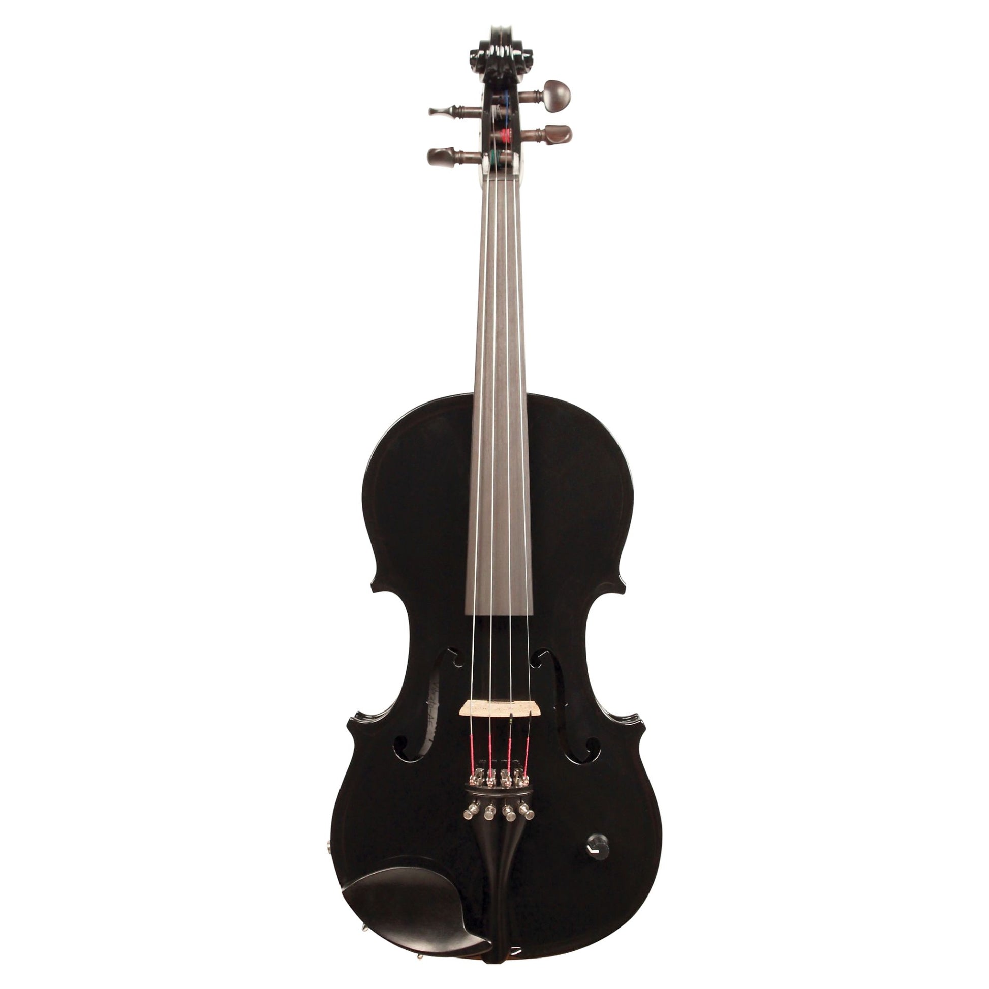 Front view of Barcus Berry Vibrato-AE Series Acoustic Electric Violin Piano Black on white background