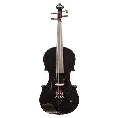 Front view of Barcus Berry Vibrato-AE Series Acoustic Electric Violin Piano Black on white background