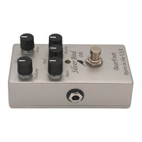 Side view of BearFoot FX Silver Bird Pedal on white background