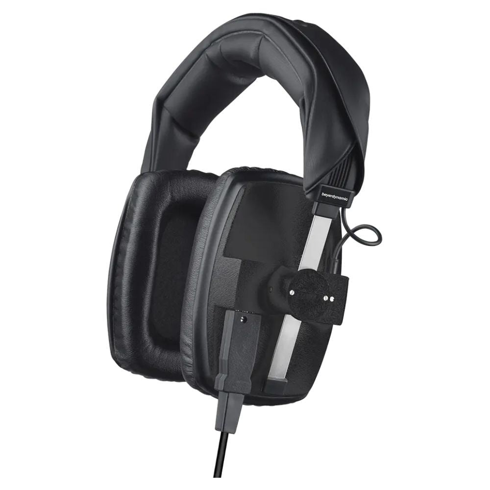 Angled view of Beyerdynamic DT 100 Closed-Back Headphones (400 Ohms) on white background