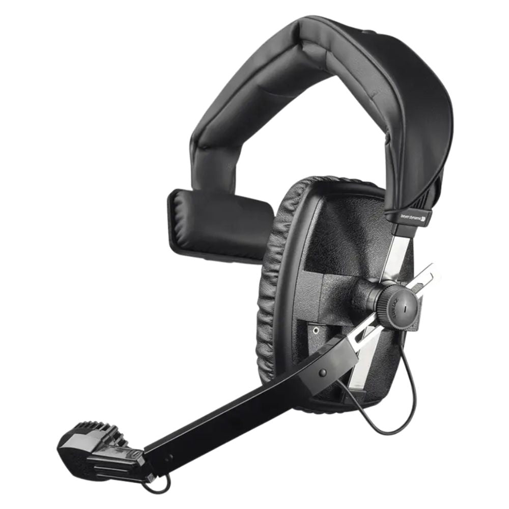 Angled view of Beyerdynamic DT 108 Single-Ear Headset with Dynamic Microphone on white background