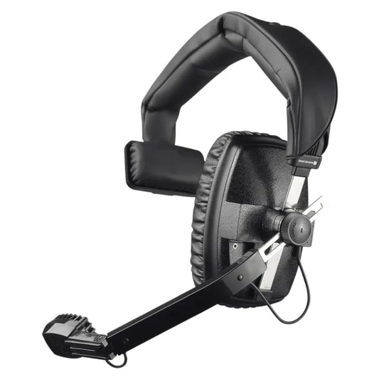 Angled view of Beyerdynamic DT 108 Single-Ear Headset with Dynamic Microphone on white background