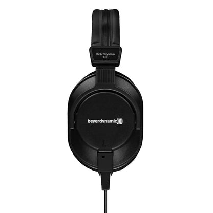 Side view of Beyerdynamic DT 250 Closed-Back Headphones (80 Ohms) on white background