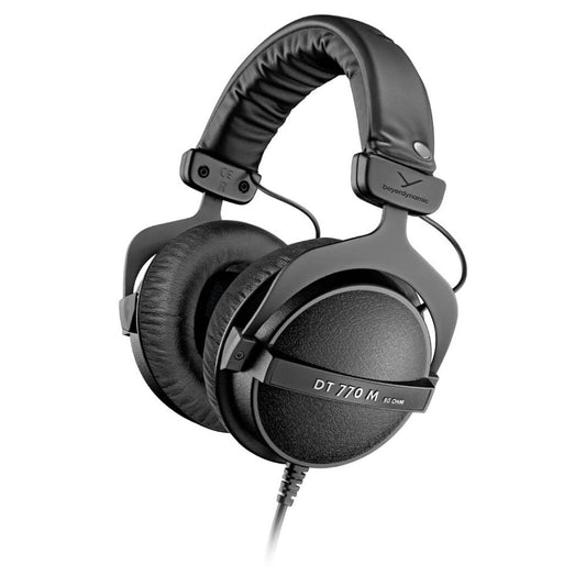 Angled view of Beyerdynamic DT 770 M Over-Ear Closed-Back Headphones (80 Ohms) on white background