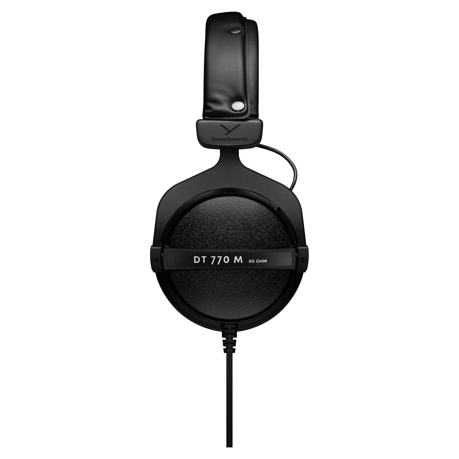 Side view of Beyerdynamic DT 770 M Over-Ear Closed-Back Headphones (80 Ohms) on white background