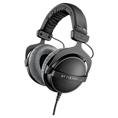 Angled view of Beyerdynamic DT 770 PRO Over-Ear Closed-Back Reference Headphones 250 Ohms on white background