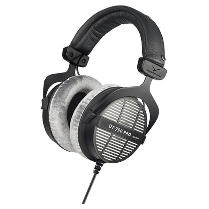 Angled view of Beyerdynamic DT 990 PRO Over-Ear Open-Back Studio Headphones on white background