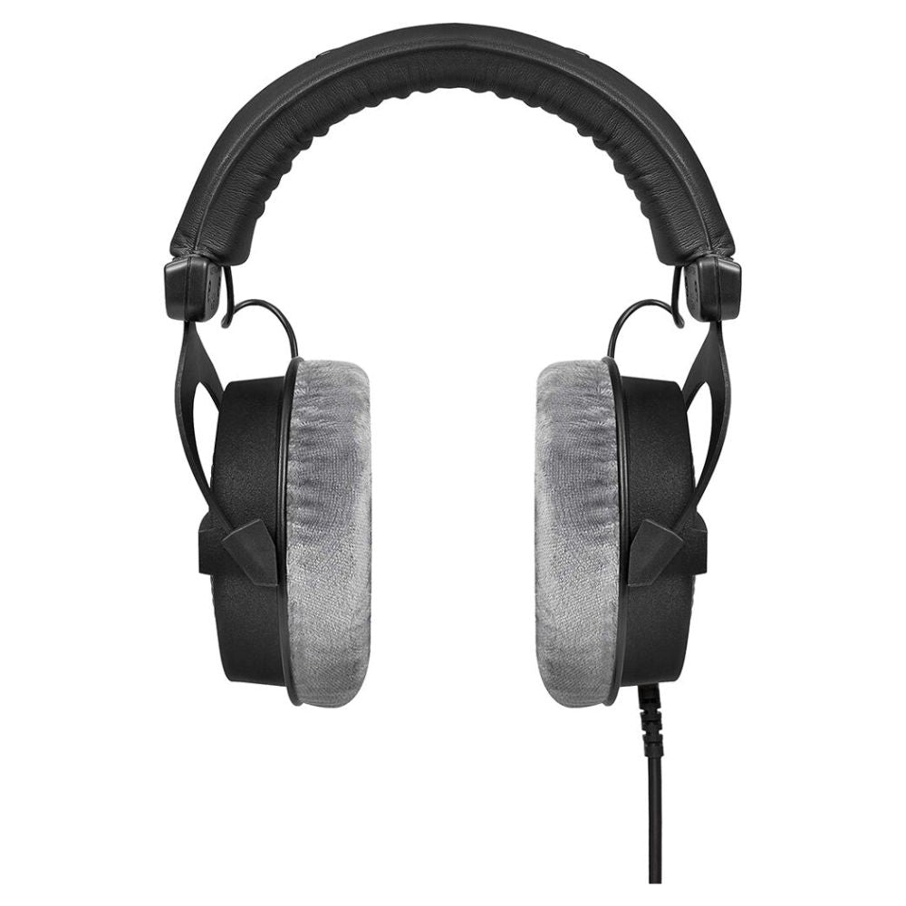 Front view of Beyerdynamic DT 990 PRO Over-Ear Open-Back Studio Headphones on white background
