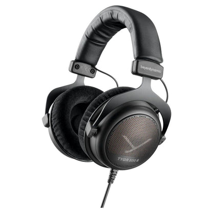 Angled view of Beyerdynamic TYGR 300 R Open Gaming Headphones on white background