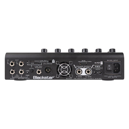 Rear view of Blackstar AMPED 3 100W Guitar Amplifier Pedal on white background