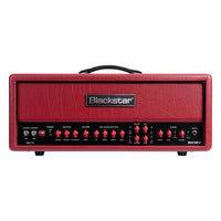 Front view of Blackstar DA100 Doug Aldrich Ruby 100W Guitar Amp Head on white background